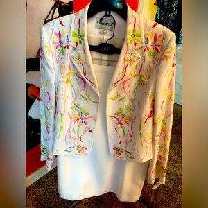 Two piece skirt suit with bolero jacket